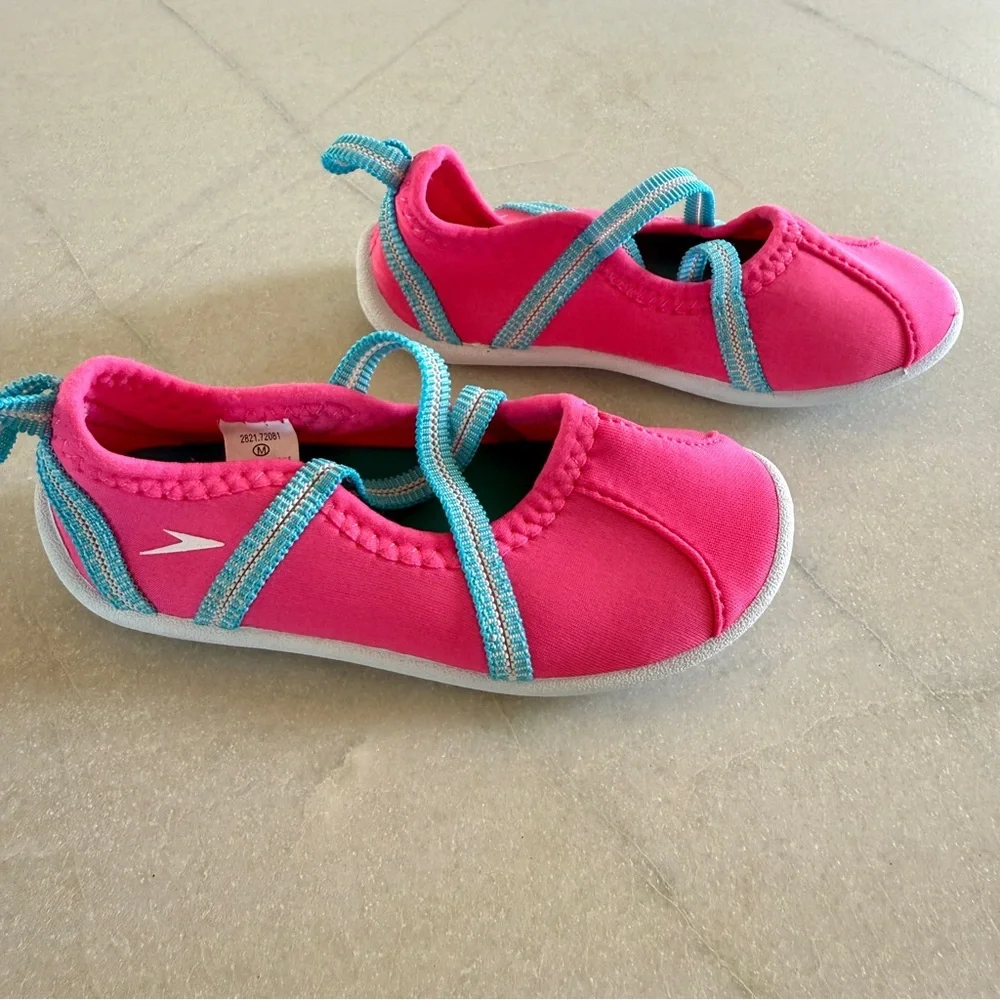 Speedo Kids Pink Blue Mary Jane Water Shoes Girls Size M 7-8